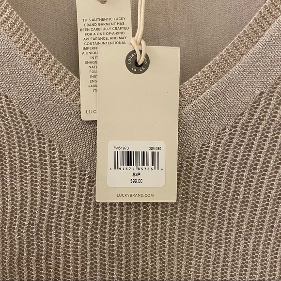 LUCKY BRAND Metallic Mixed Media Overlay Sweater - Picture 7 of 10